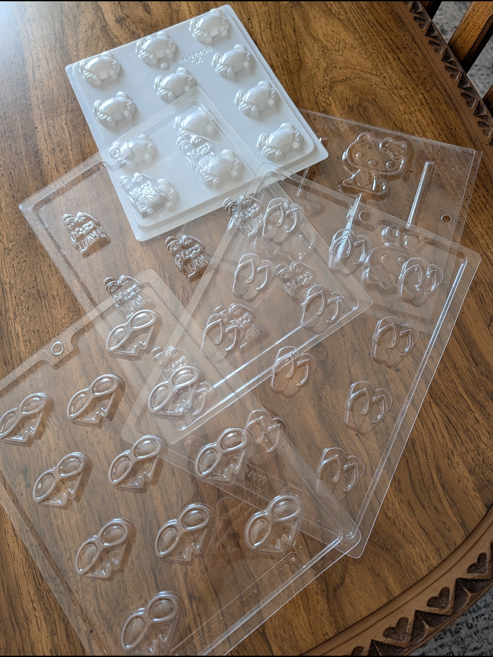 MAKE AN OFFER, Please! Plastic Chocolate and Candy Mold Set - White and Clear